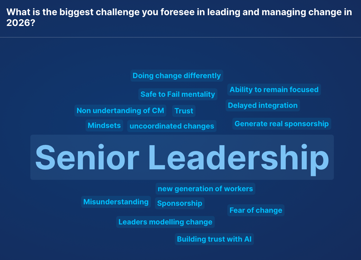 What is the biggest challenge you foresee in leading and managing change in 2026?